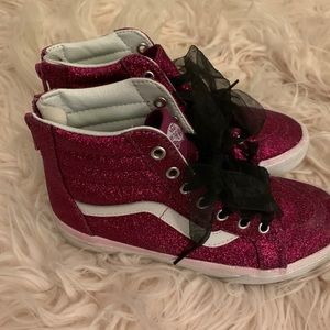 Kid’s Glitter Vans Sk8-Hi Zip Sneakers